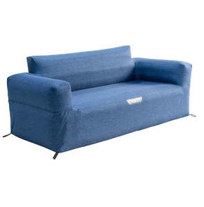 Quest Outdoors 175x80cm Air Inflatable Sofa 3 Camping Picnic Furniture Blue