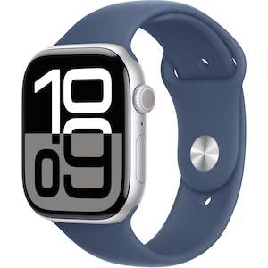 fitness and health, smart watches: Apple Watch Series 10 GPS 46mm Silver Aluminium - Sport Band