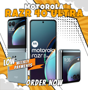 Other Android Phones: Motorola razr 40 Ultra 5G 256GB Storage + 8GB RAM - 6.9"/3.6" FHD Display - Dual SIM (Nano SIM + eSIM) Unlocked Android 13 Flip Phone - UK/EU Version (Glacier Blue)