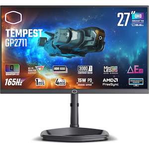 Gaming Monitors: Cooler Master TEMPEST CMI-GP2711 27" QHD 165Hz Mini LED Gaming Monitor