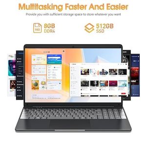 Sgin: SGIN 15.6 Inch Laptop Computer, 8G RAM 512GB SSD, Windows 11 Home, 1366 * 768 Display, Bluetooth 4.2, Support 2.4G/5G WiFi, 7.6V / 7000mAh, Long Battery Life, College Laptops