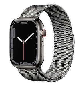 Apple Smart Watches: Apple Watch Series 7 [GPS + Cellular 45mm] Smart Watch w/Graphite Stainless Steel Case with Graphite Milanese Loop. Fitness Tracker, Blood Oxygen & ECG Apps, Always-On Retina Display, Water Resistant