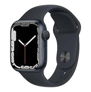 Apple Smart Watches: Apple Watch Series 7 [GPS 41mm] Smart Watch w/Midnight Aluminum Case with Midnight Sport Band. Fitness Tracker, Blood Oxygen & ECG Apps, Always-On Retina Display, Water Resistant