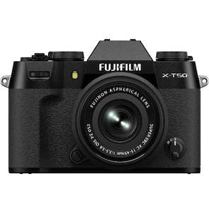 Camera Instax: FujiFilm X-T50 Mirrorless Camera with 15-45mm f/3.5-5.6 Lens - Black
