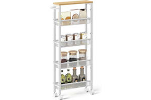 Cooking And Kitchen Appliance Brabantia: VASAGLE 5-Tier Slim Storage Rolling Cart - White