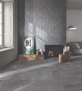 Bathroom Inspiration: Shell Chevron Mosaic