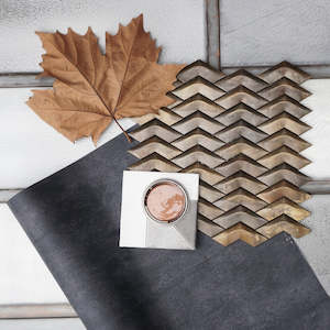 Industrial Tiles: Brass Chevron mosaic