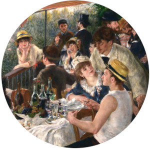 Circle Wallpaper Murals: Boating Party Circle Wallpaper