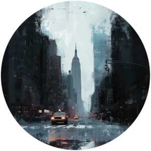 Circle Wallpaper Murals: Empire State Circle Wallpaper