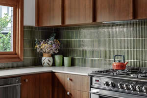 Wall Tiles: Kayoborder Olive Gloss Mosaics