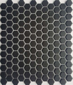 Satin Hexagon 22mm Black / White