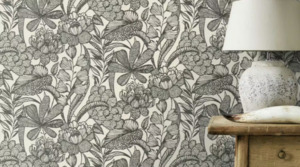 New Wallpaper Arrivals: White and Black Botanical Wallpaper