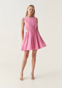 Aje - Abbey Twisted Mini Dress in Cerise Pink