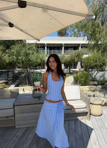 Midi Dresses: I Am Delilah - Sabrina Corset and Wrap Skirt Set in Bluebell