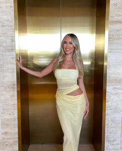 Midi Dresses: Benni - Gina Halter Dress in Butter