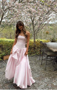 Aje - Violette Bubble Hem Maxi Dress in Pastel Pink