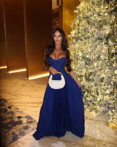 FN - Daniella Lace Corset Pleated in Navy