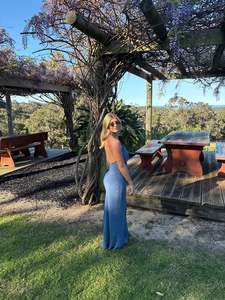 Bec and Bridge - Soneva Wrap Dress in Steel Blue