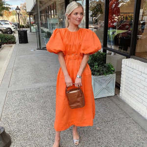Size 14: Aje - Cosette Tie Back Midi Dress Orange