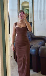 Bottomless Brunch: Sir The Label - Dahlia Balconette Gown in Chocolate Brown