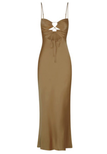 For Sale: Shona Joy - Alma Lace Up Midi Dress in Cumin