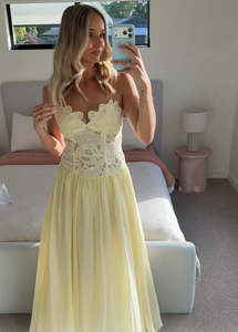 Hansen and Gretel - Stephanie Maxi Dress in Butter