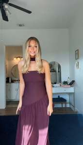 Size 12: FN - Amelia Drop Waist Bandage Gown in Plum