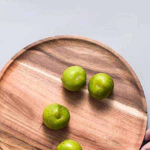 Tableware: Belari Solid Acacia Wood Round Plate 25cm