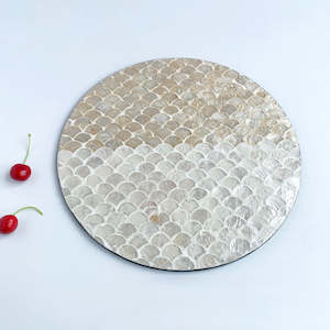 Willow Hand-made Shell Decorative Tray/Placemat 30cm - Mermaid