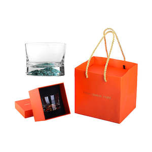 Drinkware: Linton Crystal Glass Whiskey Cup with Gift Pack - Turquoise