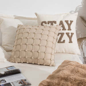 Decoration: Liora Cream Puff Cushion Cover 45*45cm - Beige