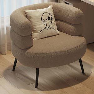 CuddleNook Sherpa Fabric Armchair/Lounge Chair - Khaki