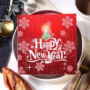 Doria Virgin Wood Pulp New Year Napkin 20pk - Snowflake