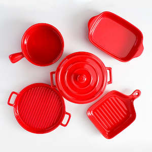 Monto 5PCS Ceramic Baking Dish Set - Red