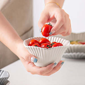 Bowl: Maria French Embossed Floral Bowl 12cm - White