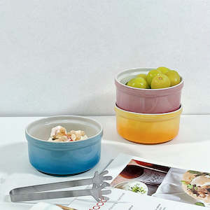 Bowl: Micano 3PCS Nordic Porcelain Bowl/Baker Set - Gradient Color