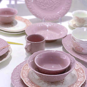 Maria French Vintage Embossed Large Bowl 16.5cm - Pink