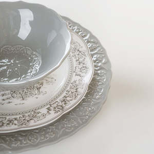 Maria French Vintage Embossed Small Bowl 12.5cm - Ash
