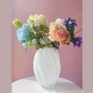 Winslow Embossed Spiral-Shaped Glass Vase with Glow-in-the-Dark 27cm