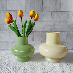 Sophie Modern Minimalist Glass Vase - Avocado