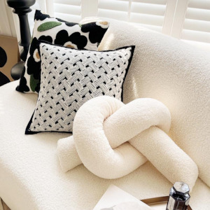 Miro Tufted Grid Cotton Cushion Cover 45x45cm - Black & White