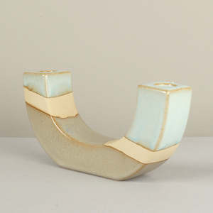 Murano Porcelain Vintage Bicolor Candle Holder - N09