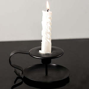 Candleholder: Amalfi 2PCS European Vintage Candle Holder with Handle - Black