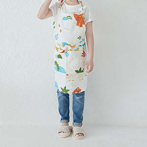 Maison Children's Cotton Apron With 2 Pockets - Dinosaur