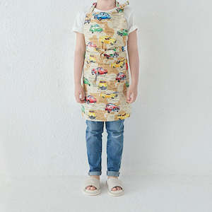Maison Children's Cotton Apron With 2 Pockets - Cars