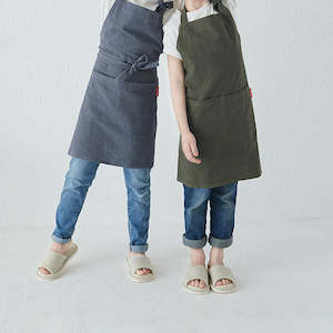 Maison Children's Linen Apron With 2 Pockets - Army Green
