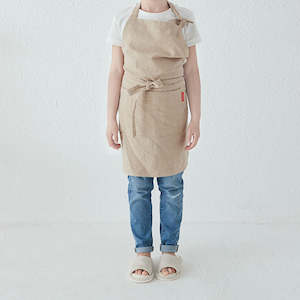 Maison Children's Linen Apron With 2 Pockets - Khaki