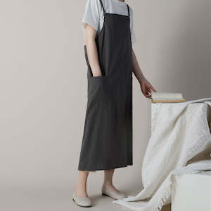 Marie Roy Cotton Waterproof Apron With 2 Pockets - Charcoal