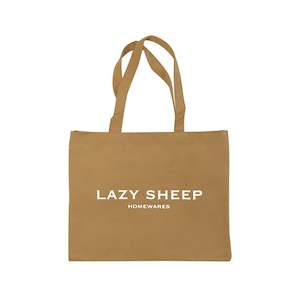 Canvas Bag: Lazy Sheep Cotton Shopping Bag - Khaki