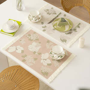 Placemat: Barlow Woven Spring Placemat with Tassel - Floral